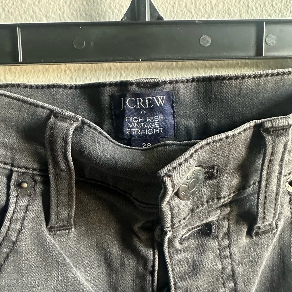 J. Crew High Rise Vintage Straight Charcoal Slim Straight Jeans